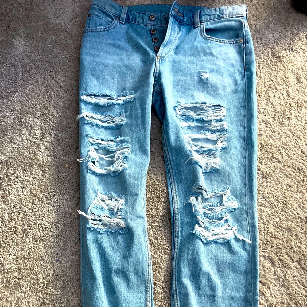 Ripped mom jeans